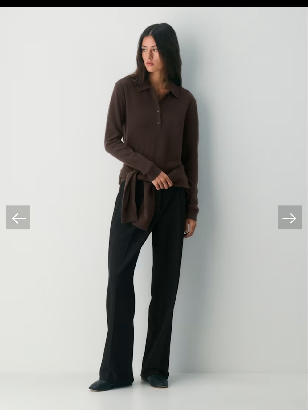 Aritzia
Bare Cashmere Cellini Sweater Classic Brown Polo-Collar Women's Sweater - Picture 2 of 5